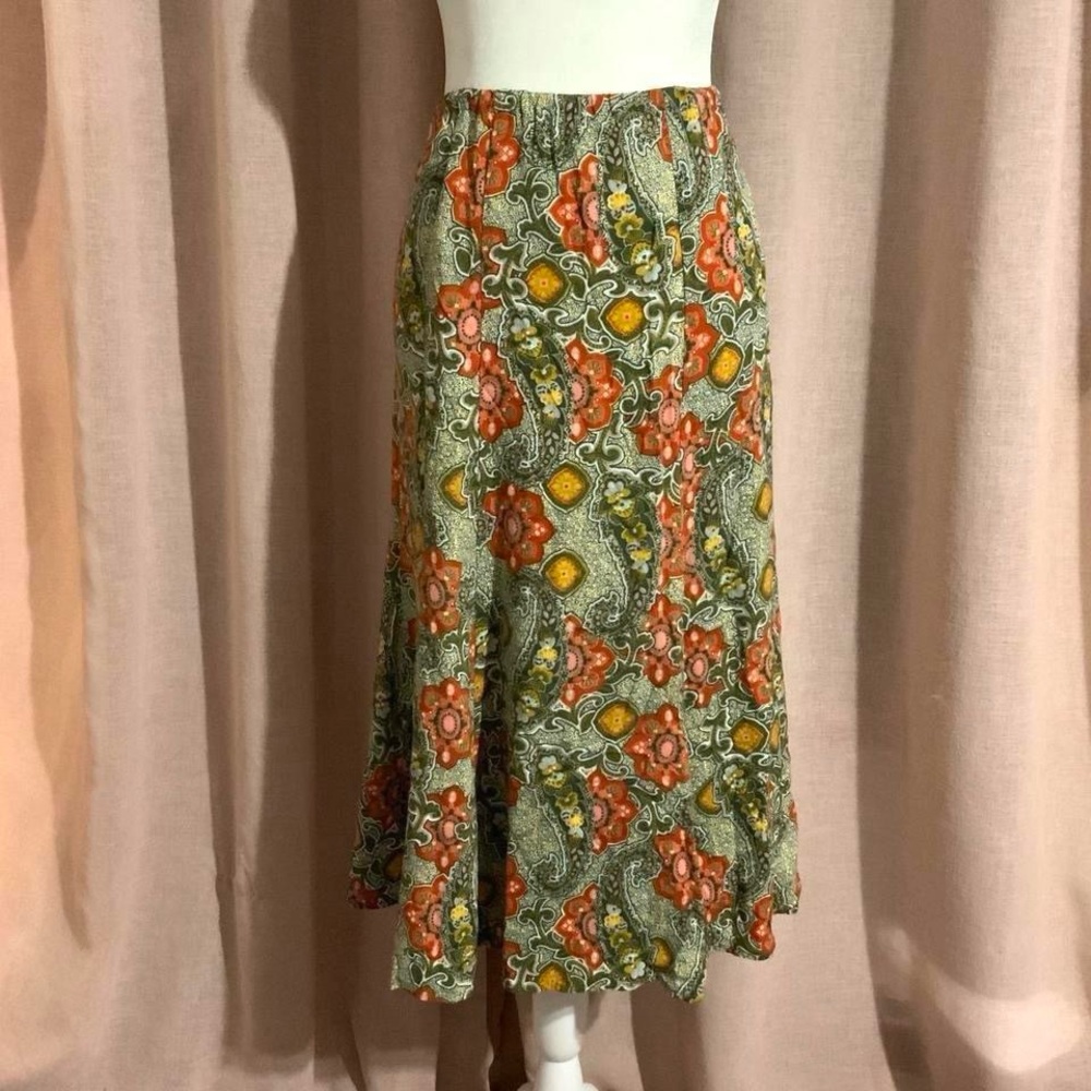 Y2K Floral Paisley Midi Skirt